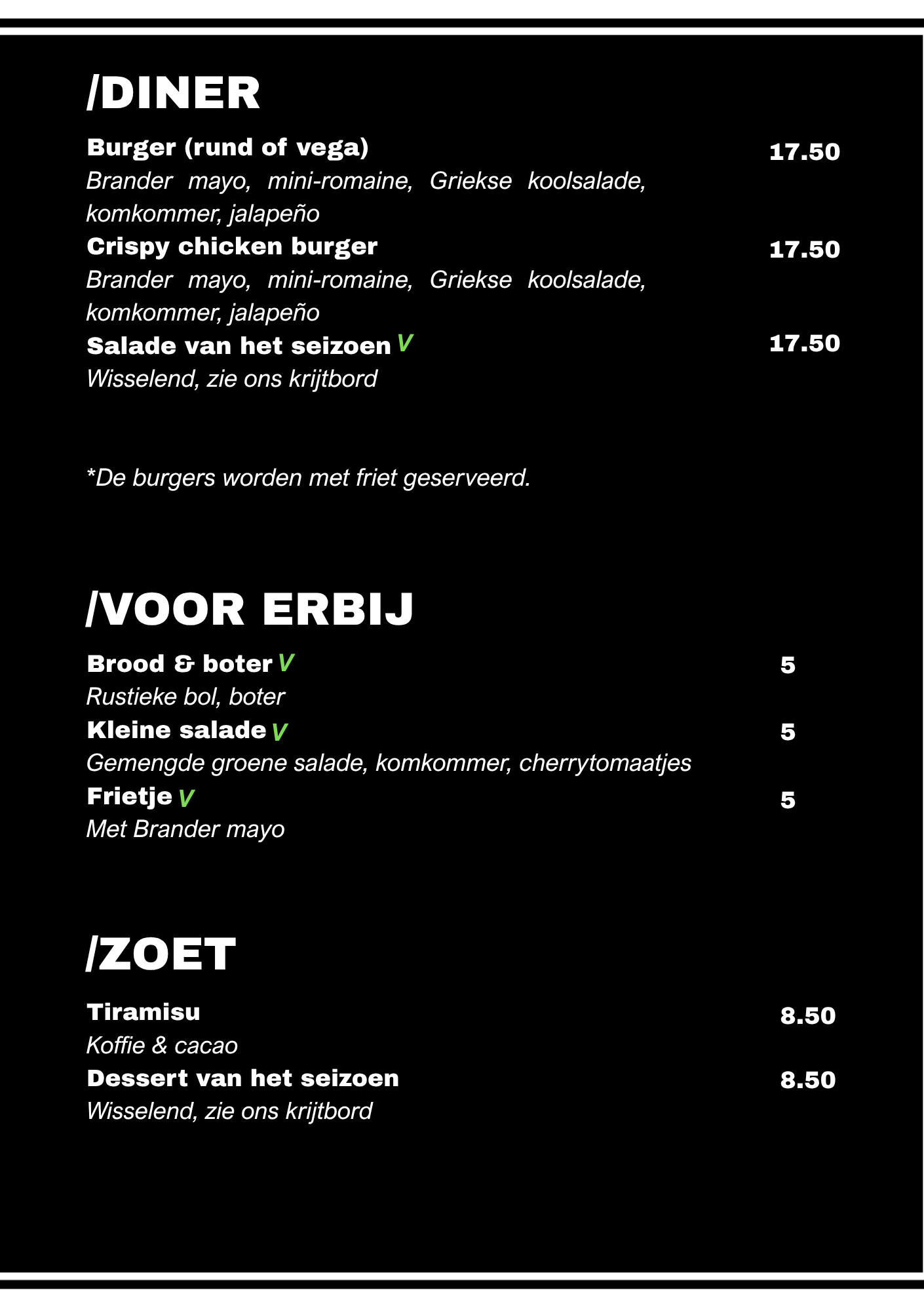 Menukaart najaar 2026 — pagina 1